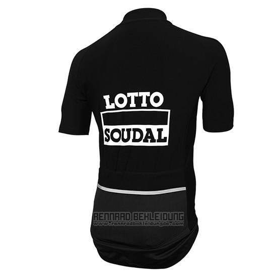 2016 Fahrradbekleidung Lotto Soudal Shwarz Trikot Kurzarm und Tragerhose